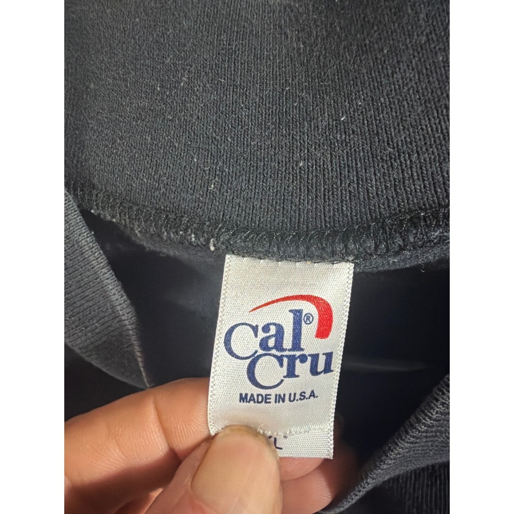 Vintage Cal Cru Mock Neck Long Sleeve Shirt Mens XL Black Excellent Made in USA - Picture 4 of 6